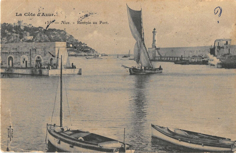 Carte postale ancienne Nice Rentree Au Port à Nice