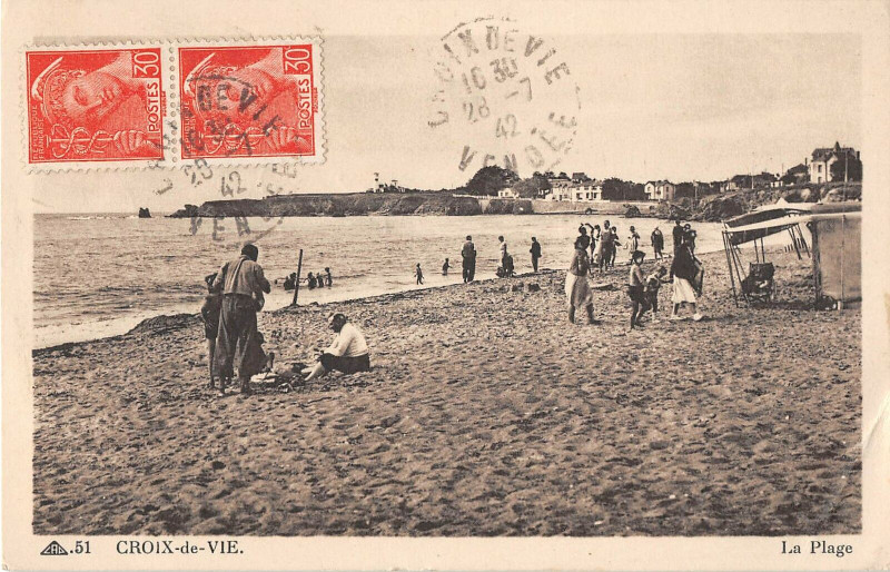 Carte postale ancienne Croix De Vie La Plage
