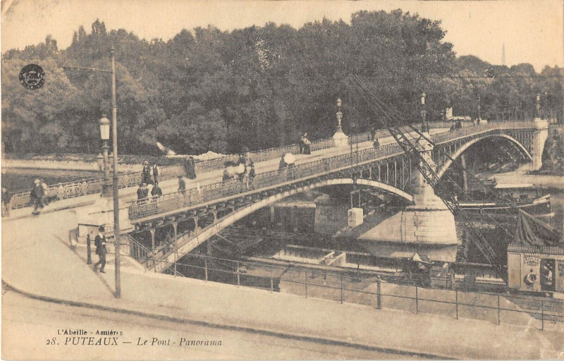 Carte postale ancienne Puteaux Le Pont Panorama à Puteaux