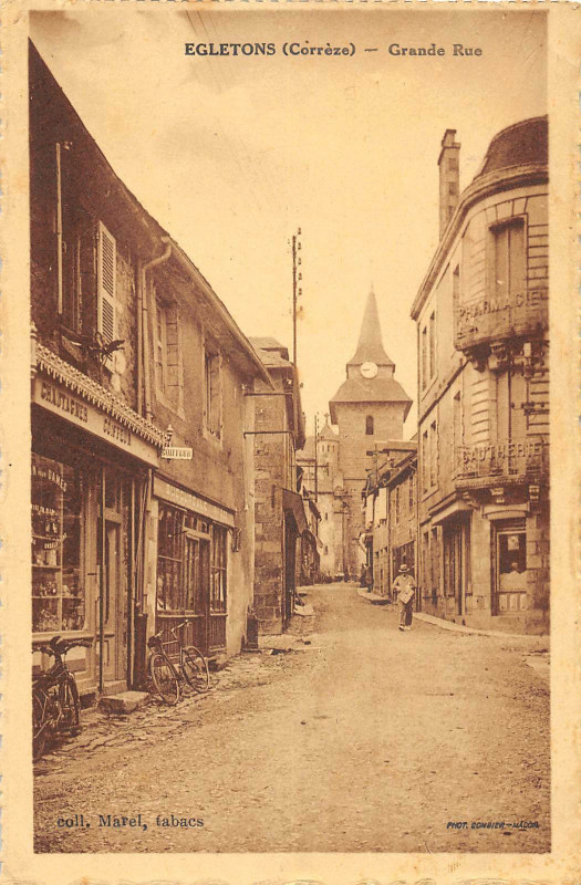 Carte postale ancienne Egletons Grande Rue (cliché pas courant à Égletons