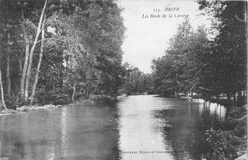 Carte postale ancienne Brive Les Bords De La Correze à Corrèze