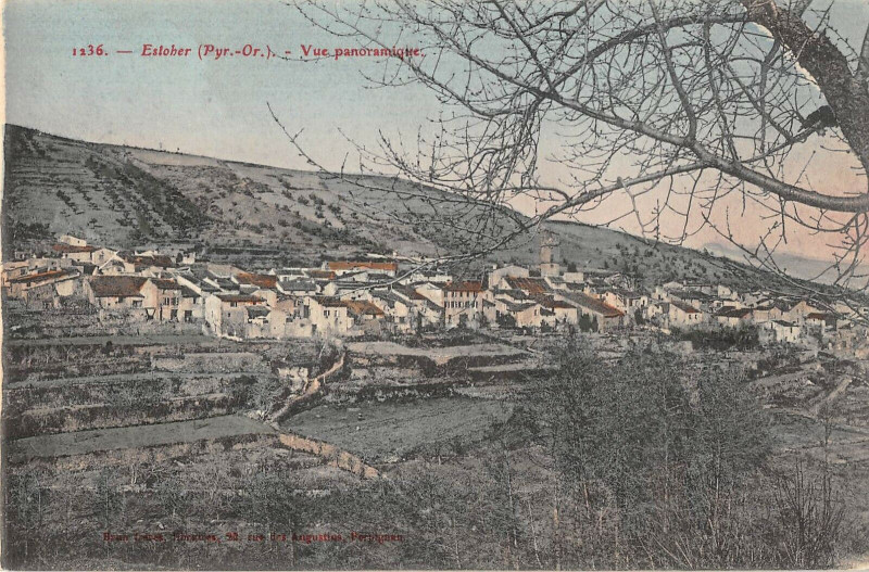 Carte postale ancienne Estoher Vue Panoramique à Estoher