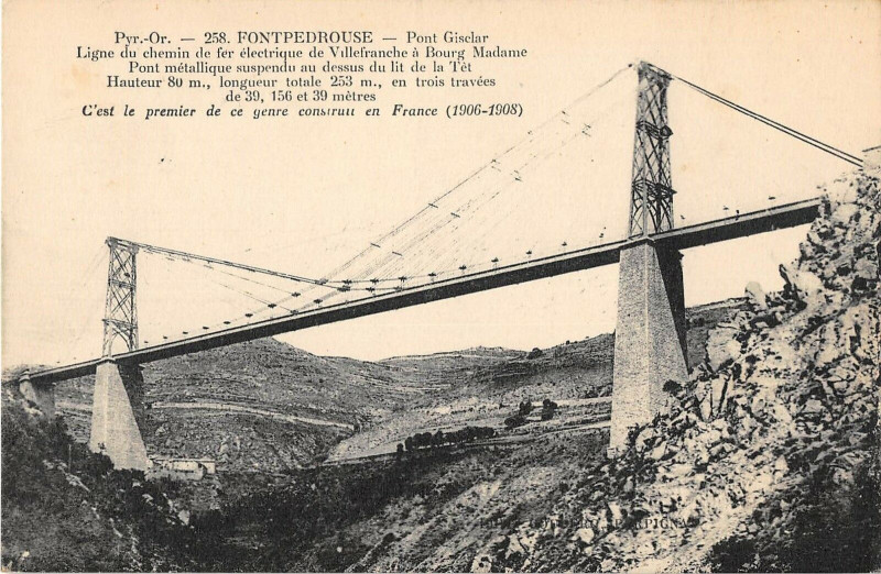Carte postale ancienne Fontpedrouse Pont Gisclard à Fontpédrouse