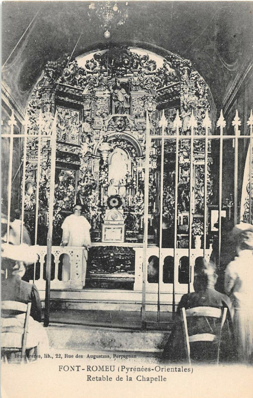 Carte postale ancienne Font Romeu Retable De La Chapelle
