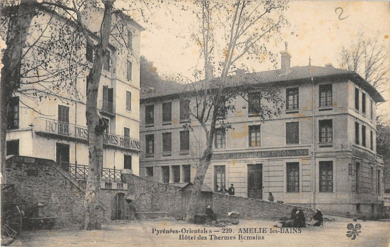 Carte postale ancienne Amelie Les Bains Hotel Des Termes Romains