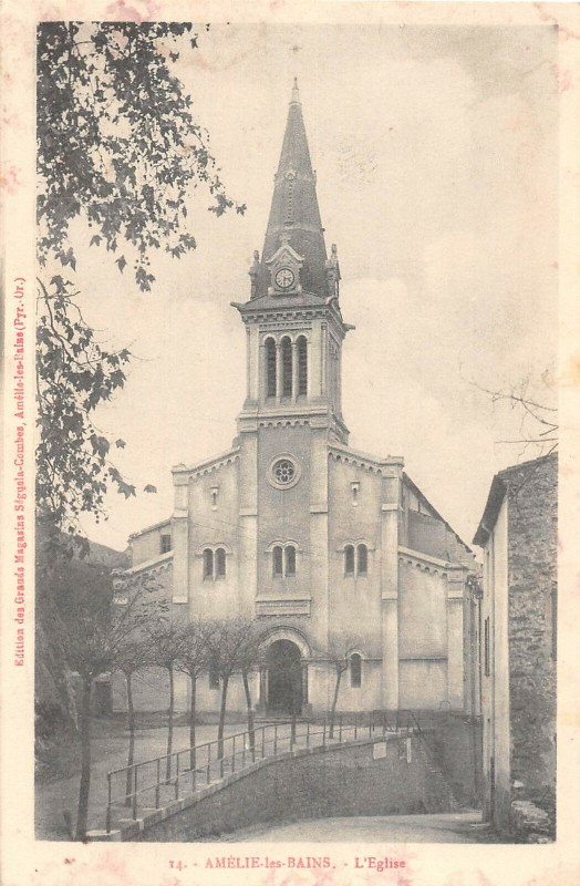 Carte postale ancienne Amelie Les Bains L'Eglise
