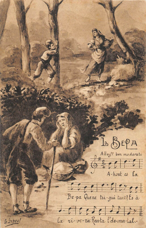 Carte postale ancienne Type Catalan Illustrateur La Bela à Ur