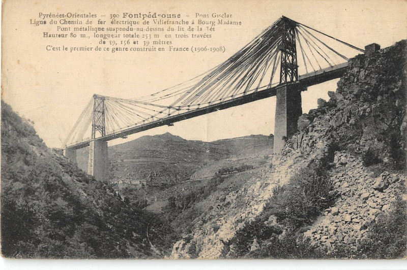 Carte postale ancienne Fontpedrouse Pont Gisclar à Fontpédrouse