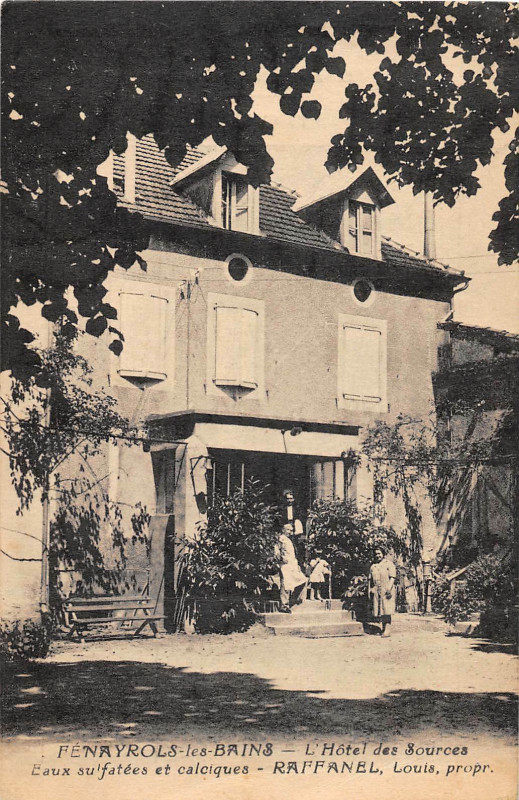 Carte postale ancienne Fenayrols Les Bains Hotel Des Sources Raffanel