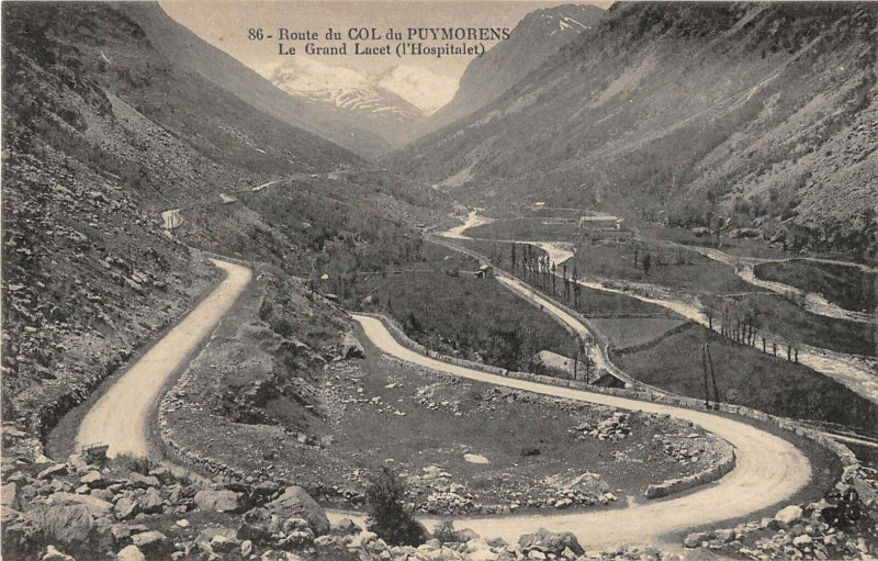 Carte postale ancienne Route Du Col De Puymorens Le Grand Lacet Hospitalet