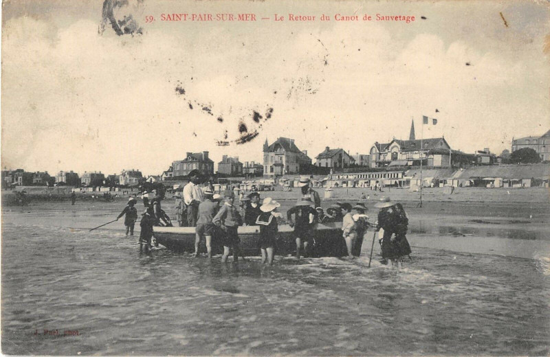 Carte postale ancienne Saint Pair Sur Mer Le Retour Du Canot De Sauvetage à Saint-Pair-sur-Mer