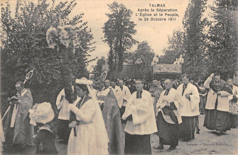 Carte postale ancienne Talmas Apres La Separation L'Eglise Et Le Peuple 1911 à Talmas