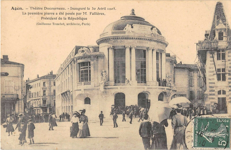 Carte postale ancienne Agen Theatre Ducourneau à Agen
