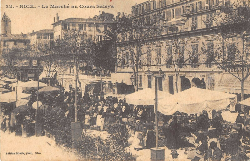 Carte postale ancienne Nice Le Marche Au Cours Saleya à Nice