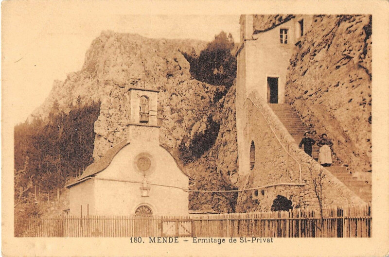 Carte postale ancienne Mende Ermitage Saint Privat à Mende