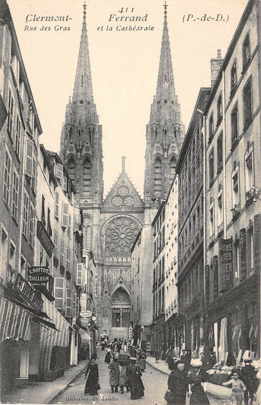 Carte postale ancienne Clermont Ferrand Rue Des Gras à Clermont-Ferrand