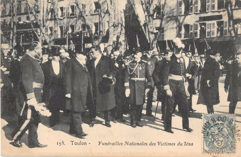 Carte postale ancienne Toulon Funerailles Nationales Des Victimes Du Iena à Toulon