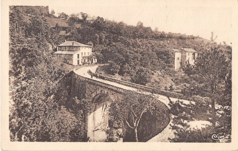 Carte postale ancienne Vernoux Pont Du Belley Et Route De Vernoux