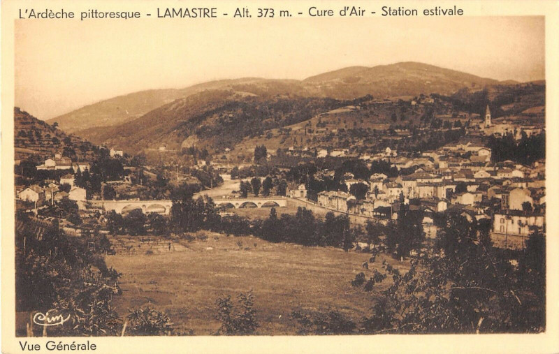 Carte postale ancienne Lamastre Vue Generale à Lamastre