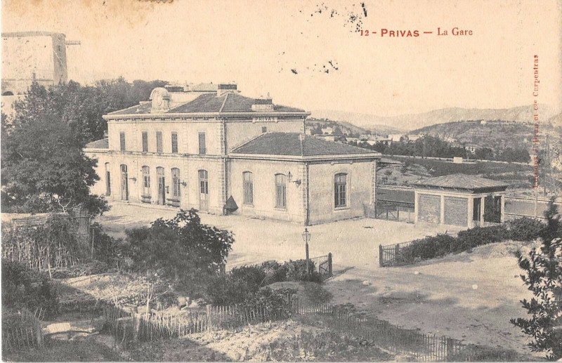 Carte postale ancienne Privas La Gare à Privas