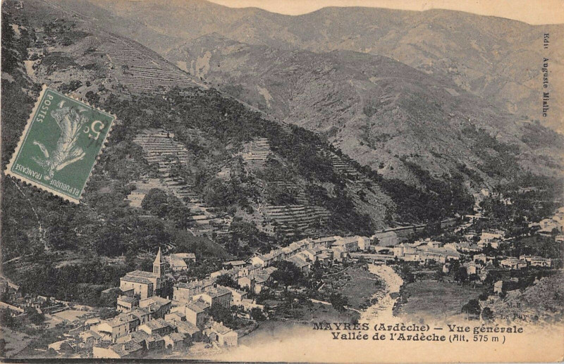 Carte postale ancienne Mayres Vue Generale à Mayres