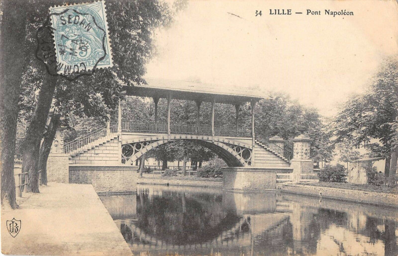 Carte postale ancienne Lille Pont Napoleon à Lille