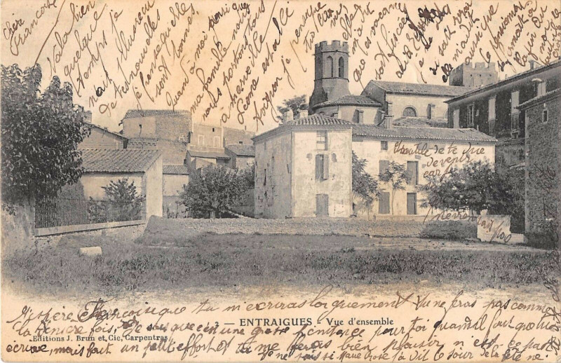 Carte postale ancienne Entraigues Vue D'Ensemble (cliché pas courant