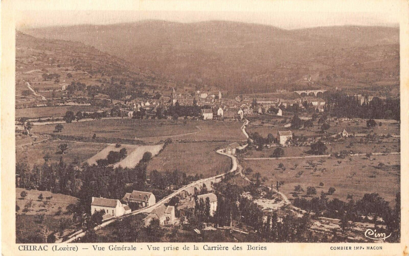Carte postale ancienne Chirac Vue Generale Prise De La Carriere Des Bories