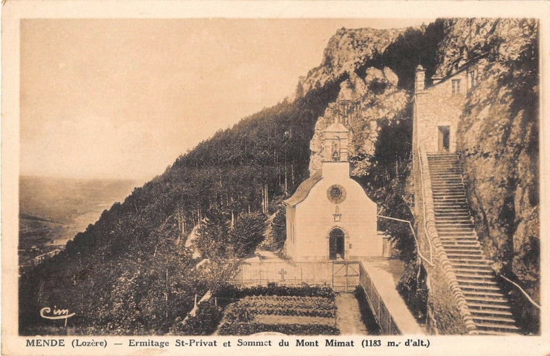 Carte postale ancienne Mende Ermitage Saint-Privat à Mende
