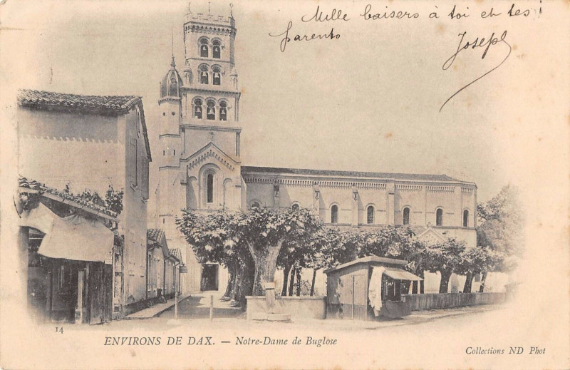 Carte postale ancienne Env.de Dax Notre Dame De Buglose (dos non divisé) à Dax