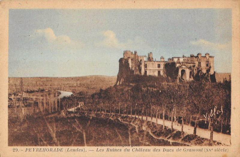Carte postale ancienne Peyrehorade Les Ruines Du Chateau Des Ducs De Gramont XVe à Peyrehorade