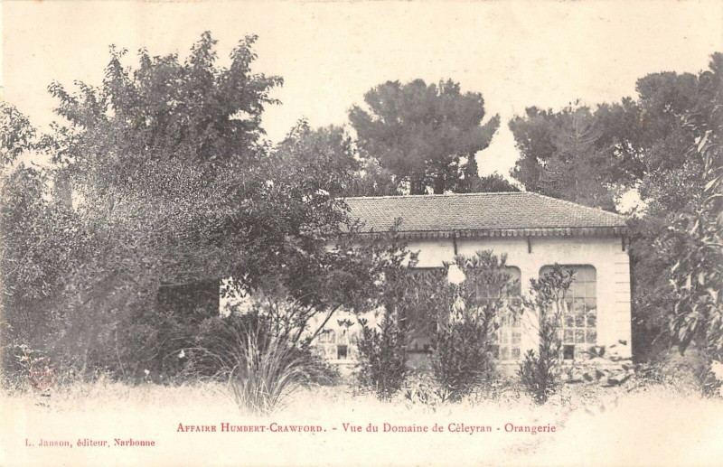 Carte postale ancienne Affaire Humbert Crawford Vue Du Domaine De Celeyran Orangerie