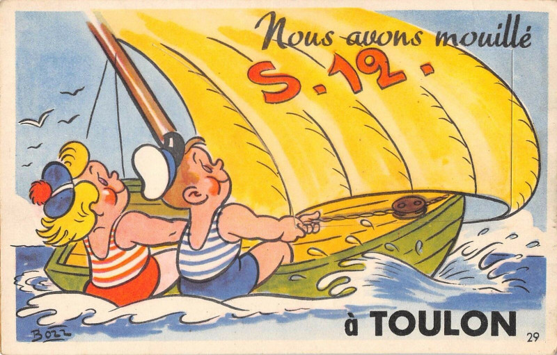 Carte postale ancienne Toulon Cpa A Systeme Nous Avons Mouille A Toulon à Toulon