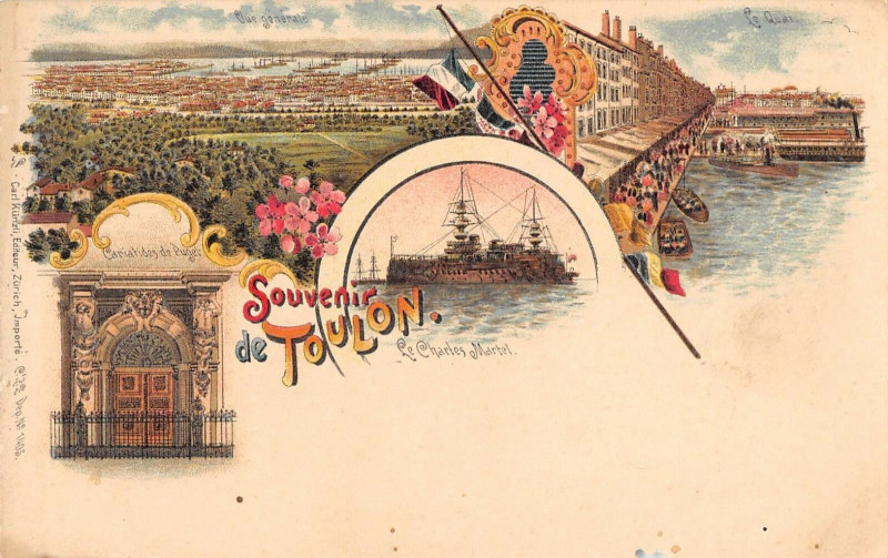 Carte postale ancienne Souvenir De Toulon Gruss Aus (dos non divisé) à Toulon