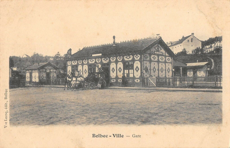 Carte postale ancienne Bolbec Ville Gare (dos non divisé) à Bolbec