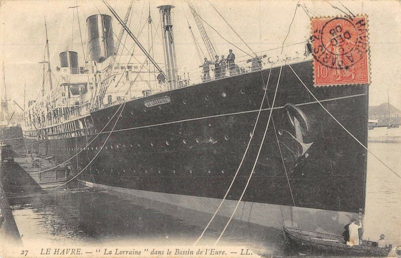 Carte postale ancienne Le Havre La Lorraine Dans Le Bassin De L'Eure à Eu