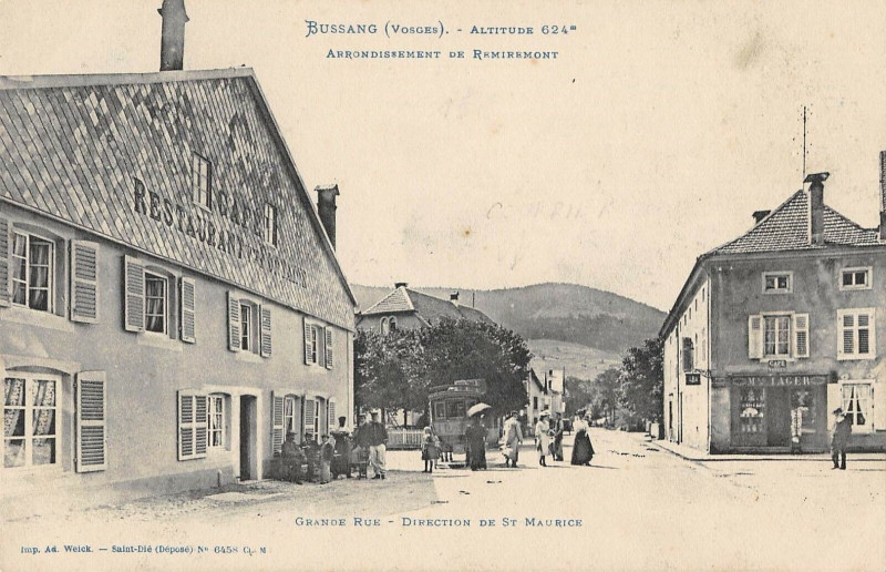 Carte postale ancienne Bussang Grande Rue Direction De Saint Maurice à Bussang