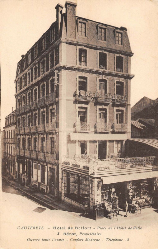 Carte postale ancienne Cauterets Hotel De Belfort à Cauterets
