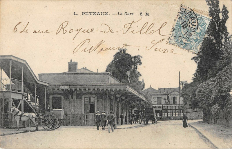 Carte postale ancienne Puteaux La Gare à Puteaux