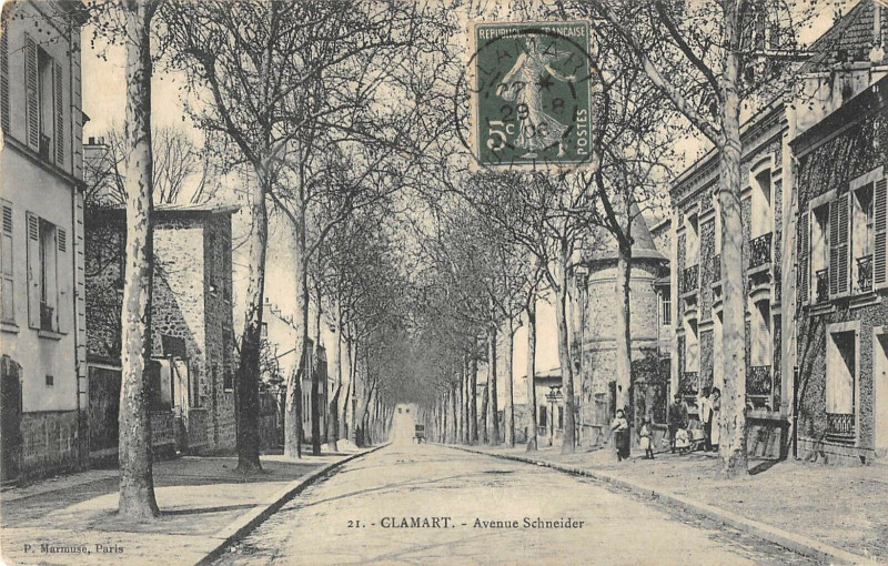 Carte postale ancienne Clamart Avenue Schneider à Clamart