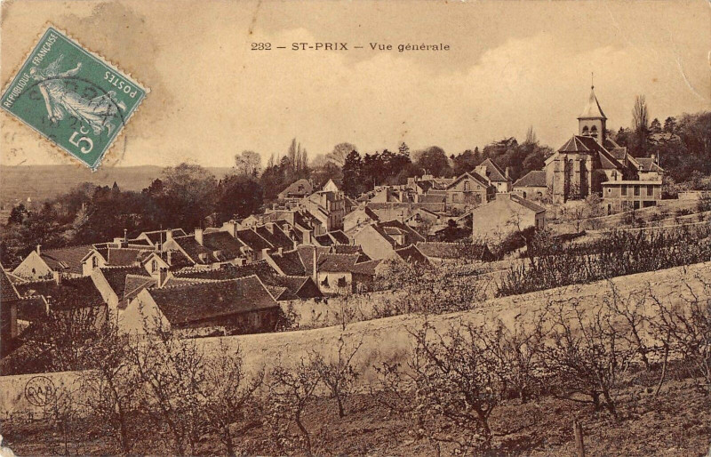 Carte postale ancienne Saint Prix Vue Generale (cpa émail à Saint-Prix