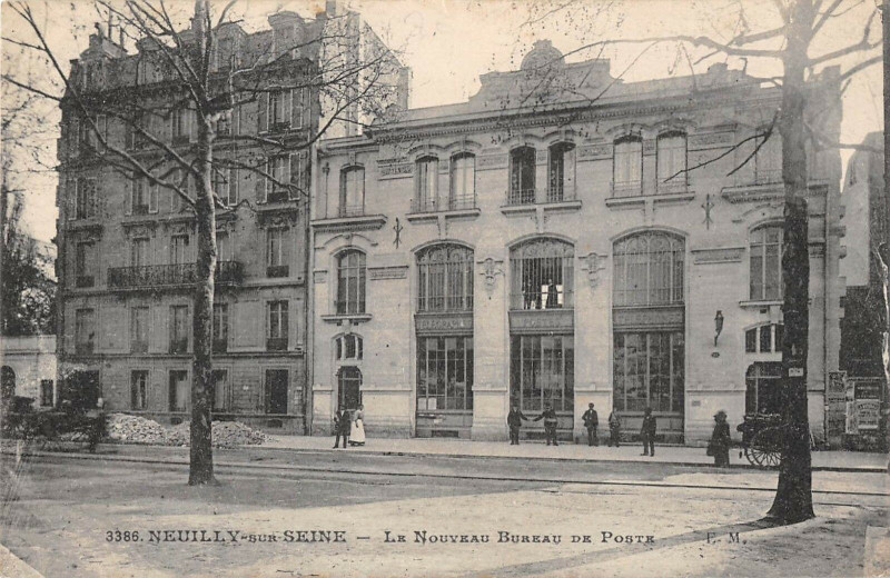 Carte postale ancienne Neuilly Sur Seine Le Nouveau Bureau De Poste à Neuilly-sur-Seine