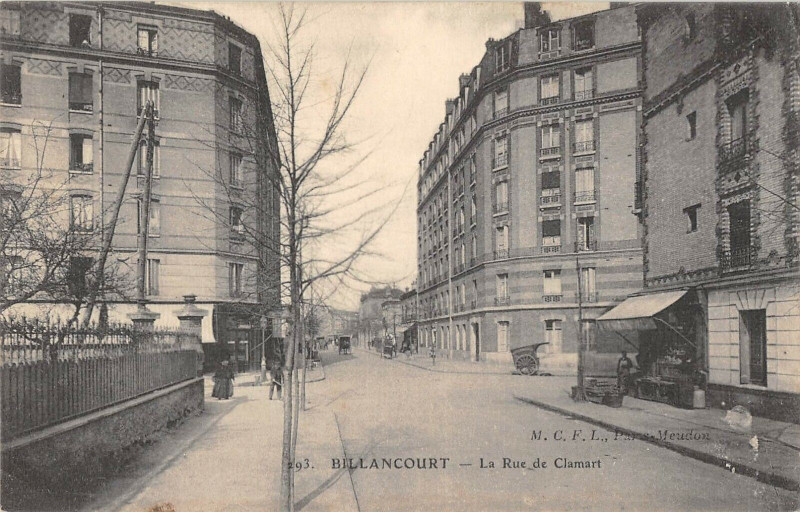 Carte postale ancienne Billancourt Rue De Clamart à Clamart