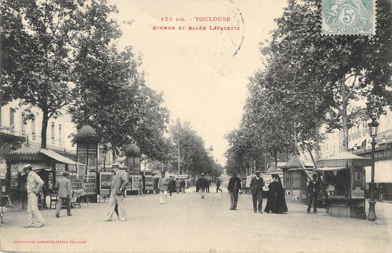 Carte postale ancienne Toulouse Avenue Et Allees Lafayette à Toulouse
