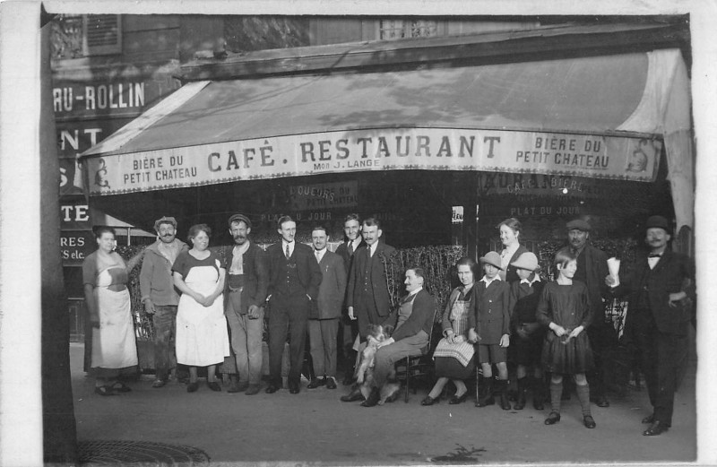 Carte postale ancienne Carte Photo Pont De Cheruy Cafe Restaurant J.langes