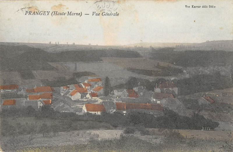 Carte postale ancienne Prangey Vue Generale (cliché colorisé
