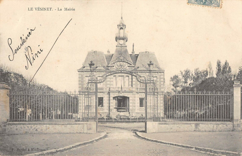 Carte postale ancienne Le Vesinet La Mairie (dos non divisé)
