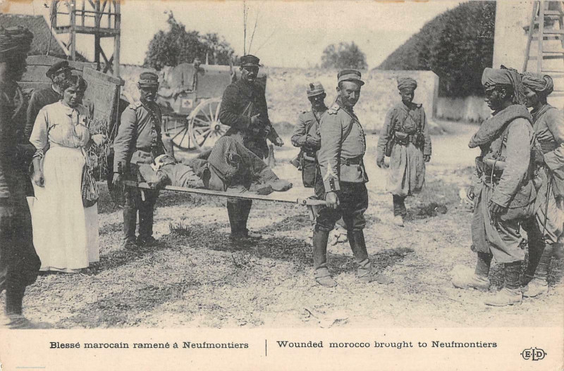Carte postale ancienne Neufmontiers Blesses Marocains