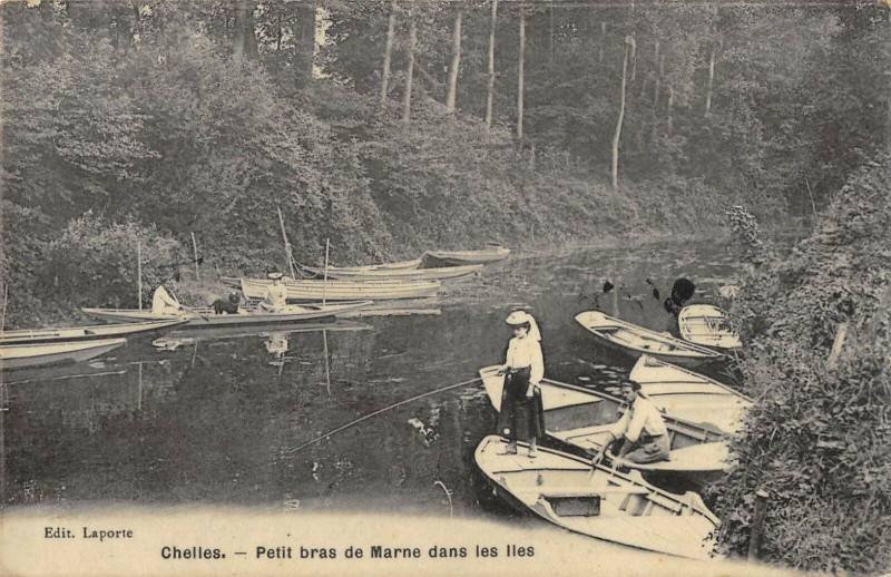 Carte postale ancienne Chelles Petit Bras De Marne Dans Les Iles à Chelles