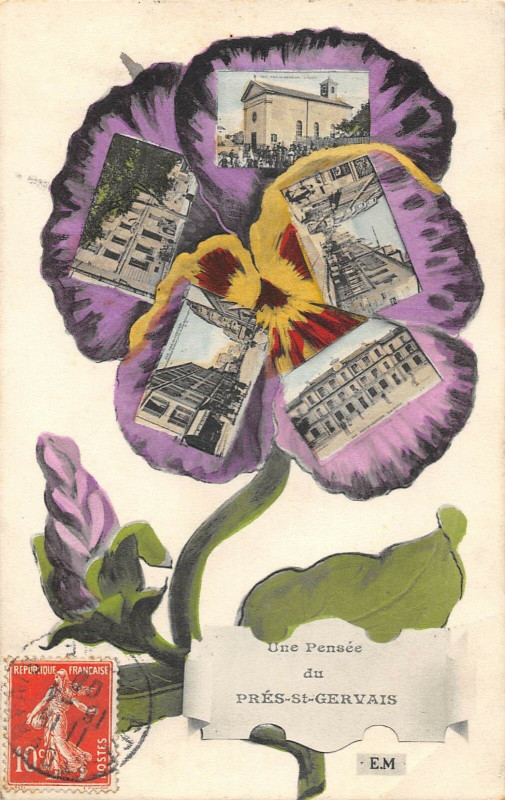 Carte postale ancienne Une Pensee De Pre Saint Gervais